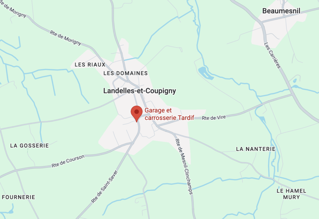Emplacement du garage et carrosserie Tardif à Landelles -et-Coupigny
